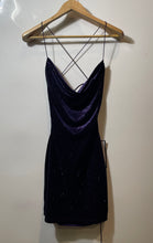 Load image into Gallery viewer, B. Darlin Womens Purple Sleeveless Cowl Neck Pullover Mini Dress Size S With Tag