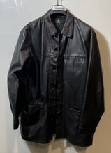 Load image into Gallery viewer, Arturo Calle Mens Black Real Leather Button Front Bomber Jacket Size XL
