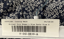 Load image into Gallery viewer, Michael Kors Womens Blue White Printed Knitted Side Zip Cropped Pants Size S