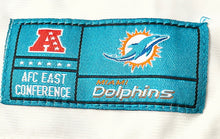 Load image into Gallery viewer, NFL Womens White Blue Miami Dolphins Short Sleeve Football Jersey Size XL