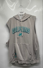 Load image into Gallery viewer, Nike Mens Gray Miami Dolphins Sleeveless Football NFL Pullover Hoodie Size 3XL