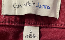 Load image into Gallery viewer, Calvin Klein Womens Red Classic 5-Pocket Design Belt Loops Skinny Jeans Size 6