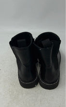Load image into Gallery viewer, Zara Womens Black Leather Round Toe Rhinestone Ankle Chelsea Boots Size EU 34