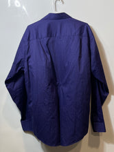 Load image into Gallery viewer, Geoffrey Beene Mens Blue Striped Collared Long Sleeve Dress Shirt Size 17