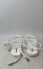 Load image into Gallery viewer, Steve Madden Womens White Flat Adjustable Buckle Ankle Strap Sandals Size 11