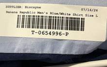 Load image into Gallery viewer, Banana Republic Mens Blue White Untucked Slim Fit Button-Up Shirt Size Large
