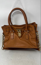 Load image into Gallery viewer, Michael Kors Womens Brown Leather Shoulder Strap Bottom Studs Satchel Bag