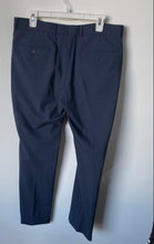 Load image into Gallery viewer, Original Penguin Mens Blue Check Flat Front Straight Leg Dress Pants Sz 34W/30L