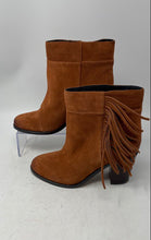 Load image into Gallery viewer, Kenneth Cole Womens Alana Brown Leather Round Toe Fringe Ankle Boots Size 8 1/2M