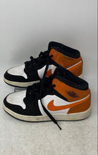 Load image into Gallery viewer, Nike Boys Air Jordan 1 Mid 554725-058 Black White Orange Sneakers Shoes Size 6Y