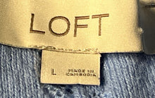 Load image into Gallery viewer, Loft Womens Blue Cotton Short Sleeve Crew Neck Pullover Sweater Size L