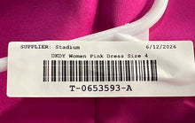Load image into Gallery viewer, DKNY Womens Pink Sleeveless Split Neck Back-Zip Sheath Dress Size 4