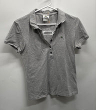 Load image into Gallery viewer, Lacoste Womens Light Gray Spread Collar Short Sleeve Stretch Polo Shirt Size 44