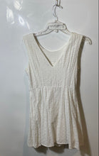 Load image into Gallery viewer, Forever 21 Womens White Sleeveless Eyelet Scoop Neck Mini Dress Size M