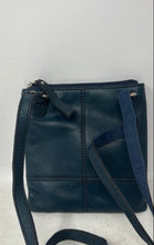 Load image into Gallery viewer, Fossil Womens Maddox Blue Pebbled Leather Adjustable Strap Zip Top Crossbody Bag