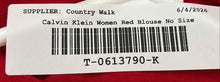 Load image into Gallery viewer, Calvin Klein Womens Red Sequin Short Sleeve Crew Neck Pullover T-Shirt No Size