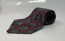 Load image into Gallery viewer, Christian Dior Mens Green Red Diamond Print Adjustable Formal Pointed Tie
