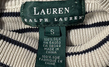 Load image into Gallery viewer, Lauren Ralph Lauren Womens Beige Striped Turtleneck Pullover T-Shirt Size S