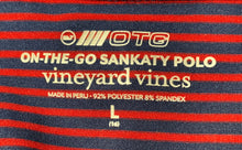 Load image into Gallery viewer, Vineyard Vines Boys Red & Blue Striped On-The-Go Sankaty Polo Shirt Sz L W/Tags