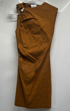 Load image into Gallery viewer, Zara Womens Brown Elasticized Ring Sleeveless Back Zip Bodycon Dress Size XS
