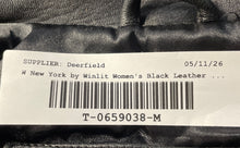 Load image into Gallery viewer, New York By Winlit Womens Black Leather Long Sleeve Full-Zip Jacket Size S