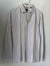 Load image into Gallery viewer, Hugo Boss Mens White Brown Striped Long Sleeve Casual Fit Dress Shirt Sz L 16/41