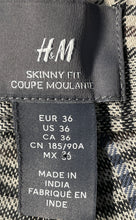Load image into Gallery viewer, H&M Mens Gray Multiple Plaid Button Front Skinny Fit Chino Pants Size 36