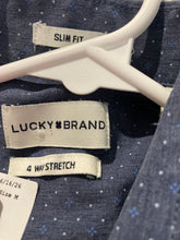 Load image into Gallery viewer, Lucky Brand Mens Blue White Collared Long Sleeve Dress Shirt Size M