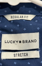 Load image into Gallery viewer, Lucky Brand Mens Dark Blue Printed Regular Fit Long Sleeve Button-Up Shirt Sz L