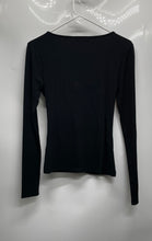 Load image into Gallery viewer, Banana Republic Womens Black Long Sleeve V-Neck Twisted Front Blouse Top Size XS