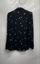 Load image into Gallery viewer, Michael Kors Womens Black Printed Long Sleeve Button-Up Shirt Size Large