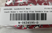 Load image into Gallery viewer, Coach Womens Abbigail Red Slip-On Turnlock Flat Flip-Flop Sandals Size 10B
