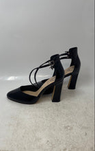 Load image into Gallery viewer, Vince Camuto Womens Black Leather Buckle Block Ankle Strap Heels Size 7