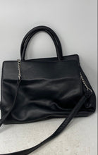 Load image into Gallery viewer, Nine West Womens Mireya Black Leather Double Handle Satchel Handbag