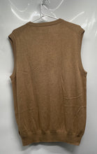Load image into Gallery viewer, Chaps Mens Tan Embroidered Logo Sleeveless V-Neck Golf Sweater Vest Sz M W/Tags