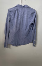 Load image into Gallery viewer, Nautica Womens Blue Gingham Ruffle Long Sleeve Collared Button-Up Shirt Size 4