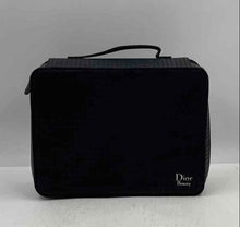 Load image into Gallery viewer, Dior Beauty Womens Black Houndstooth Zipper Travel Parfums Cosmetic Bag Damaged