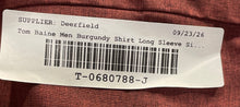 Load image into Gallery viewer, Tom Baine Mens Burgundy Stretch Slim-Fit Long Sleeve Dress Shirt Size XL W/ Tag