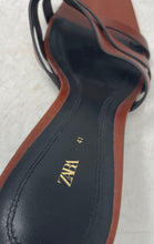 Load image into Gallery viewer, Zara Womens Brown Leather Slip-On Block Heel Mule Sandals Size EUR 41