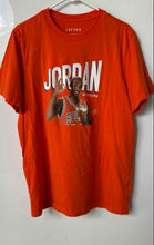 Load image into Gallery viewer, Air Jordan Mens Orange Graphic Short Sleeve Crew Neck Pullover T-Shirt Size L