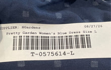 Load image into Gallery viewer, Pretty Garden Womens Blue Swiss Dot Long Sleeve Pleated A-Line Dress Sz L w/ Tag