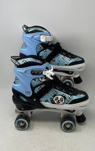 Load image into Gallery viewer, Papaison Kids Blue Black Ratchet Buckle Ankle Roller Skates Size 3Y-6Y