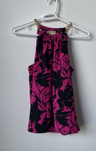 Load image into Gallery viewer, Michael Kors Womens Pink Black Floral Print Sleeveless Blouse Top Size XS