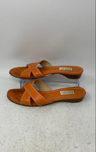 Load image into Gallery viewer, Isaac Mizrahi Womens Orange Leather Open Toe Slip-On Slide Sandals Size 9M