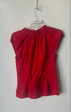 Load image into Gallery viewer, Express Womens Red Ruffle Short Sleeve V-Neck Pullover Blouse Top Size S