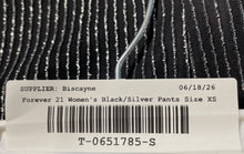 Load image into Gallery viewer, Forever 21 Womens Black Silver Pull On Glitter Wide-Leg Trousers Pants Size XS