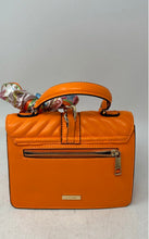Load image into Gallery viewer, Aldo Womens Cailla Orange Leather Quilted Top Handle Satchel Handbag