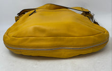 Load image into Gallery viewer, Etienne Aigner Womens Yellow Pebbled Leather Studded Zip Top Shoulder Purse