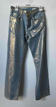 Load image into Gallery viewer, Zara Womens Light Blue Metallic Threads Pockets Straight Leg Jeans Size 2