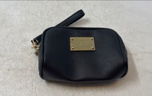 Load image into Gallery viewer, Michael Kors Womens Black Leather Detachable Strap Lined Zip Top Wristlet Wallet